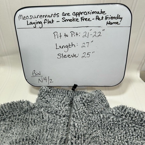 Oxford Women Gray Ball State University Oversized Sherpa pullover 1/4 Zip Small - Picture 10 of 10